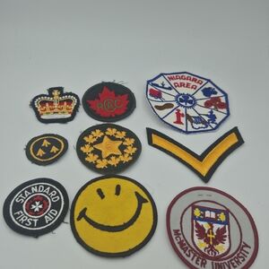 Source Unknown Yellow Smiley Face and Multi-Color Patch Lot